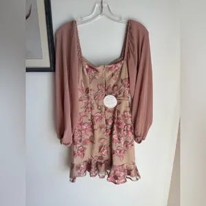 NWT Two Sisters Pink Floral Off-Shoulder Mini Dress Size 2 thumbnail 3