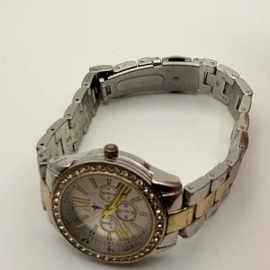 Elegant Kim Rogers Two-Tone Crystal Bezel Fashion Watch Working New Battery thumbnail 3