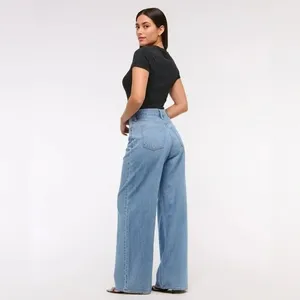 Abercrombie & Fitch The Wide Leg High Rise Jean Curve Love Size 28/6 Long thumbnail 2