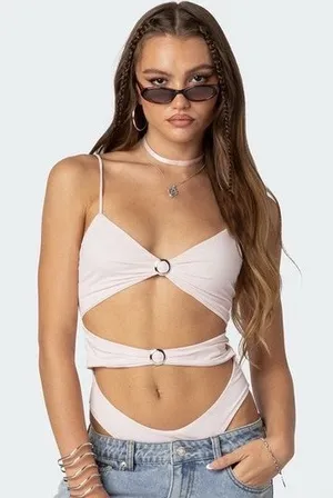 Edikted Amethyst Cut-Out Bodysuit thumbnail 1