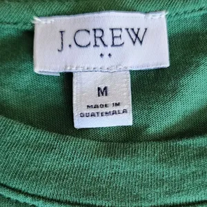 J.Crew Babydoll T-Shirt Dress Green Tiered Ruffle Sleeve Preppy‎ 100% Cotton, M thumbnail 2