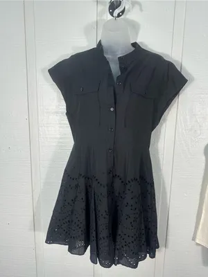 Zara Black Short Sleeve Dress Size Medium NWT thumbnail 3