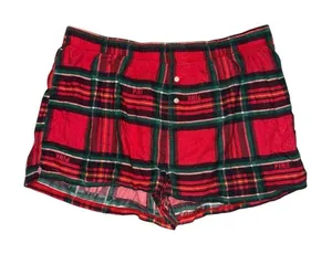 PINK Victoria’s Secret red green plaid pajama shorts women’s size small thumbnail 1