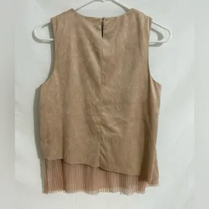 ZARA Ladies Beige Top Faux‎ Suede Boho Size M Festival Blouse thumbnail 4