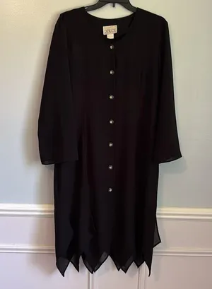 Dark Academia Vintage Chiffon Shirt Dress Witchy Whimsigoth Vampy Dolce Sz Med thumbnail 4