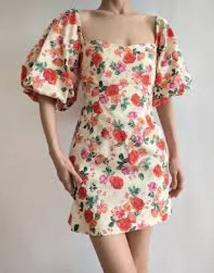 Zara Caroline Floral Puff Sleeve Dress Romantic Garden‎ Party Women XS thumbnail 1