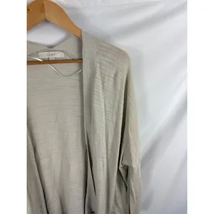 Ann Taylor LOFT Oversized Tan Knit Cardigan Size XS thumbnail 2