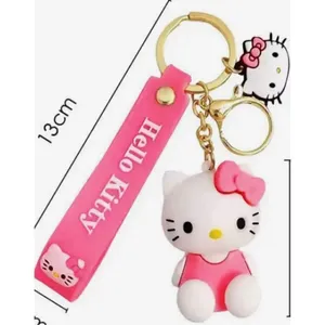 New in Package Boutique Hello Kitty Bright Pink Keychain Keyring Key Chain thumbnail 2