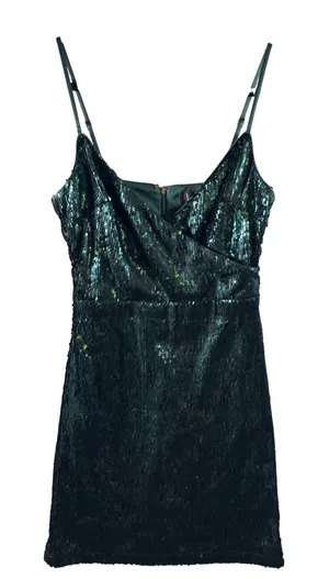 317 | Lulus Women S Sequin Mini Spaghetti Strap Cocktail Dress Emerald‎ Green thumbnail 1