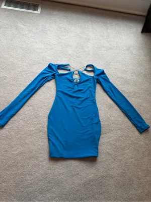 Oh Polly Blue Cutout Mini Dress thumbnail 3