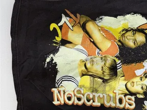 TLC No Scrubs black off the shoulder graphic tee thumbnail 7