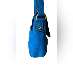 Michael Kors Statement Blue Leather Crossbody Bag EUC! thumbnail 7