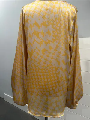 Tyche Yellow and Cream Printed Top thumbnail 5