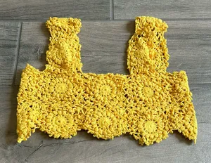 Yellow crochet crop top Gold thumbnail 1
