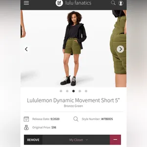 NWT Lululemon Dynamic Movement Short 5" - size 6 thumbnail 8