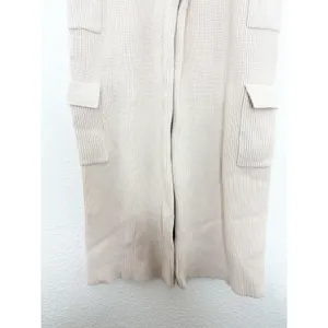 Edikted Wynter Knit Cargo Pants Size Medium Cream Ribbed Wide Leg Loungewear thumbnail 10