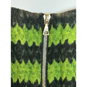 Marni Sleeveless Top Womens 44 Green Black Chevron Silk Blend Made in Italy thumbnail 4
