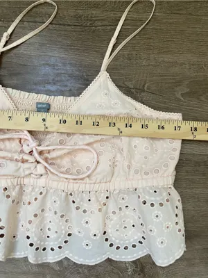Aerie Eyelet Ruffle Tank Top Size XL Soft Pink Coquette Girl Cottage Feminine thumbnail 10