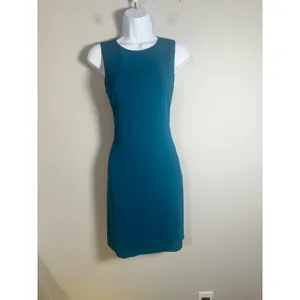 Vince Womens Teal Blue Sleeveless Shift Mini Dress Size 2‎ V1588-90389 thumbnail 3