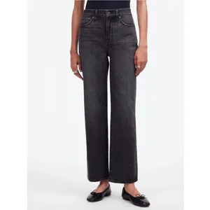 Madewell The Perfect Vintage Wide Leg High-Rise Black Wash Jeans Sz 25 thumbnail 2