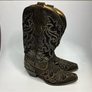 Corral sequin inlay‎ brown suede boots size 7 thumbnail 4