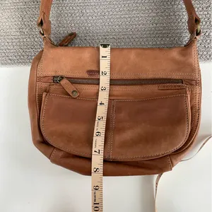 Fossil Cognac Tan Leather Shoulder Bag Purse Y2K thumbnail 10