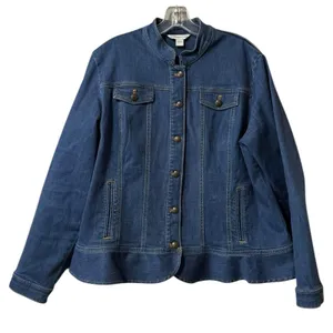 Coldwater Creek Women Large Blue Denim Button‎ Jean Jacket Y2K Business Casual thumbnail 1