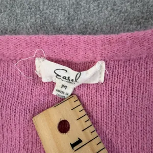 Easel Los Angeles Women's Medium Pink Henley V-Neck Long Sleeve Sweater Knit thumbnail 5