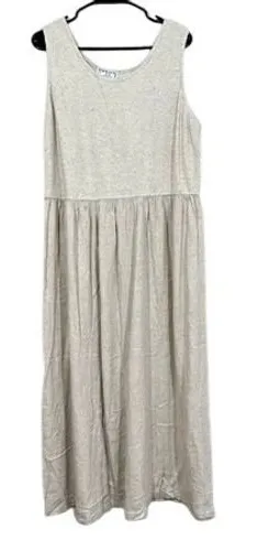 Vintage Timbuktu Station Womens L Midi Dress Oatmeal Linen Blend Knit Lagenlook thumbnail 1