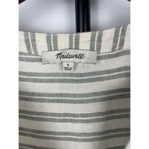 Madewell Lakeline Hester Stripe Linen Blend Popover Hi Low Blouse Size‎ S thumbnail 4