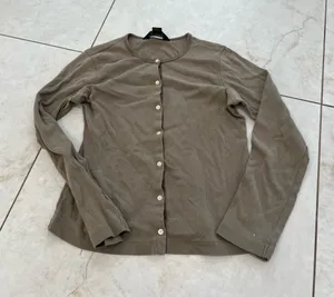 Abercrombie & Fitch Khaki Green Cotton Cardigan Size Medium thumbnail 1
