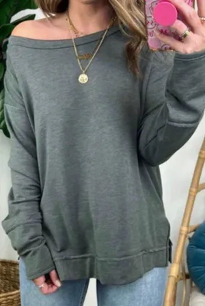 Boutique Olive Crewneck thumbnail 1