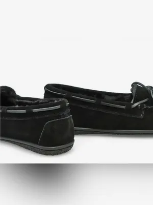 Softmoc Classic Black Faux-Fur Lined Moccasin Flats Size 9 thumbnail 3