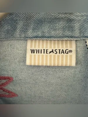 White Stag Light Wash Embroidered Floral Button Up Denim Jacket thumbnail 3