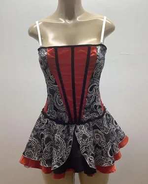 This Seductive Size Medium Red Burlesque Dress With Removable Straps. thumbnail 1