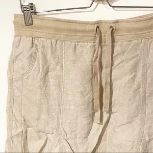 J Jill Size‎ Small Tan Knee Length Drawstring Waist Linen Skirt thumbnail 2
