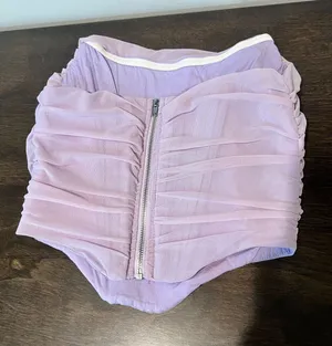 Strapless Ruched Lilac Bandeau Top Purple thumbnail 1