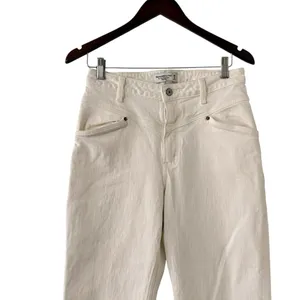 ABERCROMBIE & FITCH The 90’s Relaxed Ivory Off White High Rise Curve Jeans thumbnail 8
