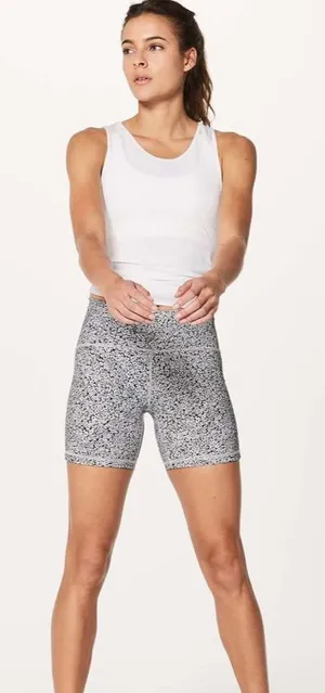 Lululemon Train Times 6” Shorts in Ditsy Daisy White Black thumbnail 1