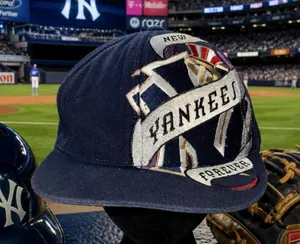 Vintage New York Yankees Forever Snapback Hat American Needle Cooperstown Navy thumbnail 1