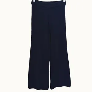 Free People Beach Hailee Waffle Stitch Black Wide Leg Pants Women XS Chunky Knit thumbnail 2
