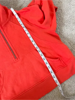 Lululemon Women’s Scuba Oversized 1/2 Zip Hoodie in Autumn Red Orange M/L thumbnail 9