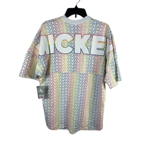Disney Parks Mickey Mouse Rainbow Spirit Jersey Women’s S Top Short Sleeve NWT thumbnail 5