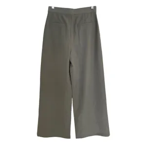 All:Row Wide Leg Pleated Pants Women's S Green Gray High Waist‎ Casual Trousers thumbnail 3