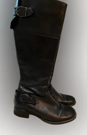 Aldo Black Leather Knee-High Boots sz 7 thumbnail 1