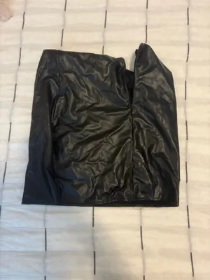 Amazon Black Faux Leather Skirt thumbnail 2