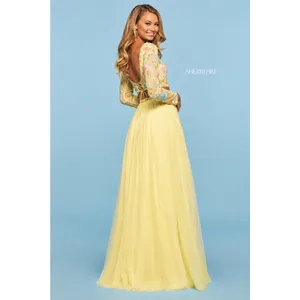 Sherri Hill 53553 Light Yellow Multi Beaded Two Piece Gown Size 2 NWT thumbnail 2