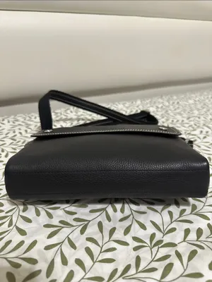 Longchamp Black Leather Shoulder Bag with Contrast Stitching thumbnail 7