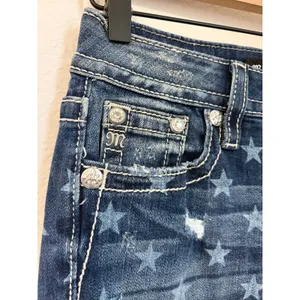 NEW Miss Me Bootcut Jeans Size 25 High Rise Boot Western Star Denim Boho Y2K thumbnail 5