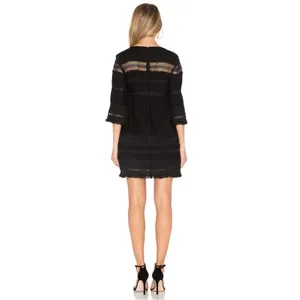 ELLIATT "Memory" Black Embroidered Fringe Dress‎ Size S thumbnail 6
